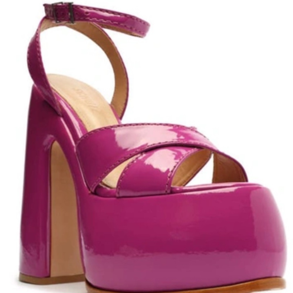 SCHUTZ PATTIE - Women's Pink Ankle Strap Platform Heels.